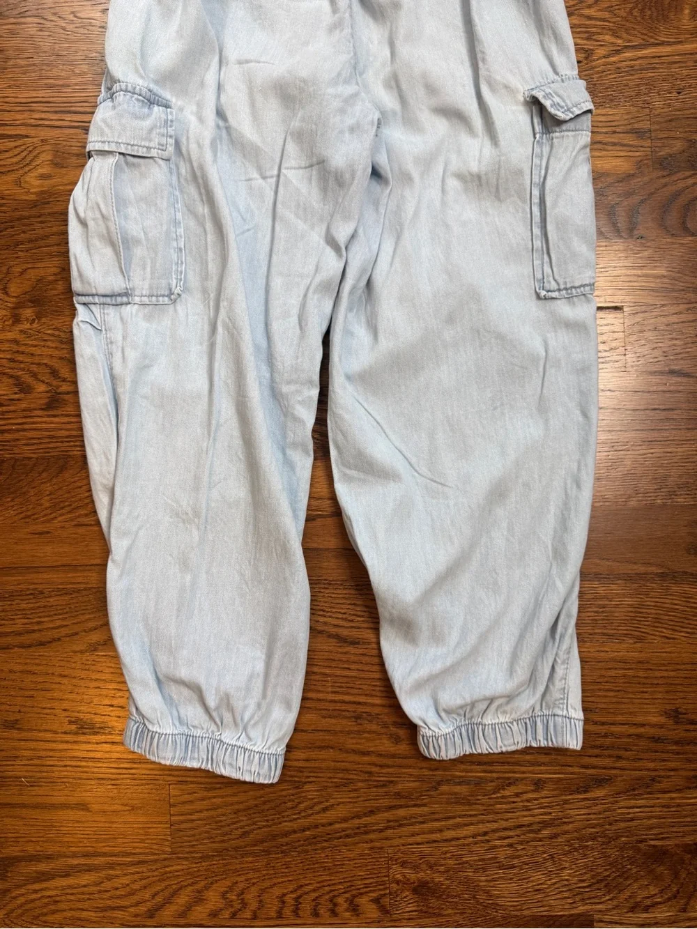 Gap Kids Girls Light Blue Cargo Denim Jogger Pants Size 8-10